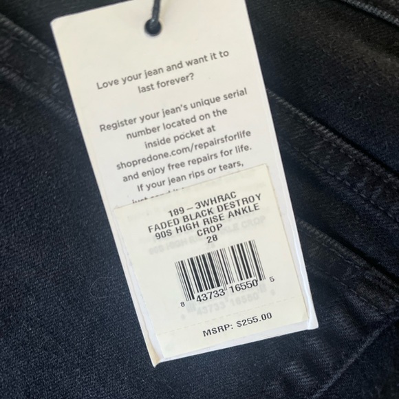 Re/Done NWT never worn 90s high rise ankle crop - Picture 7 of 7